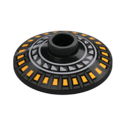 4740pb041ディッシュ2×2(ブライトライトオレンジリングとシルバーラジアル)ブラック