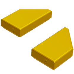 5091-5092-297特殊タイル1×2ウェッジ(左右セット)パールゴールド