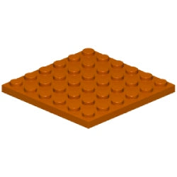 3958-038プレート6×6ダークオレンジ