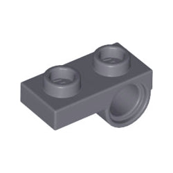 18677-199プレート1×2下部にペグ穴付　ダークブルーイッシュグレイ