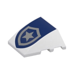 64225pb080カーブウェッジ3×4(ポリススターバッジロゴ)ホワイト