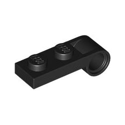 3172-026プレート1×2端にペグ穴付ブラック