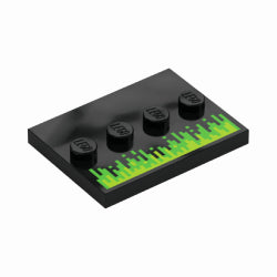 88646pb015特殊タイル3×4中央4スタッド(ピクセル画)ブラック