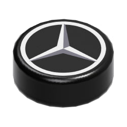 98138pb429タイル1×1丸(メルセデスAMGロゴライトシルバー)ブラック